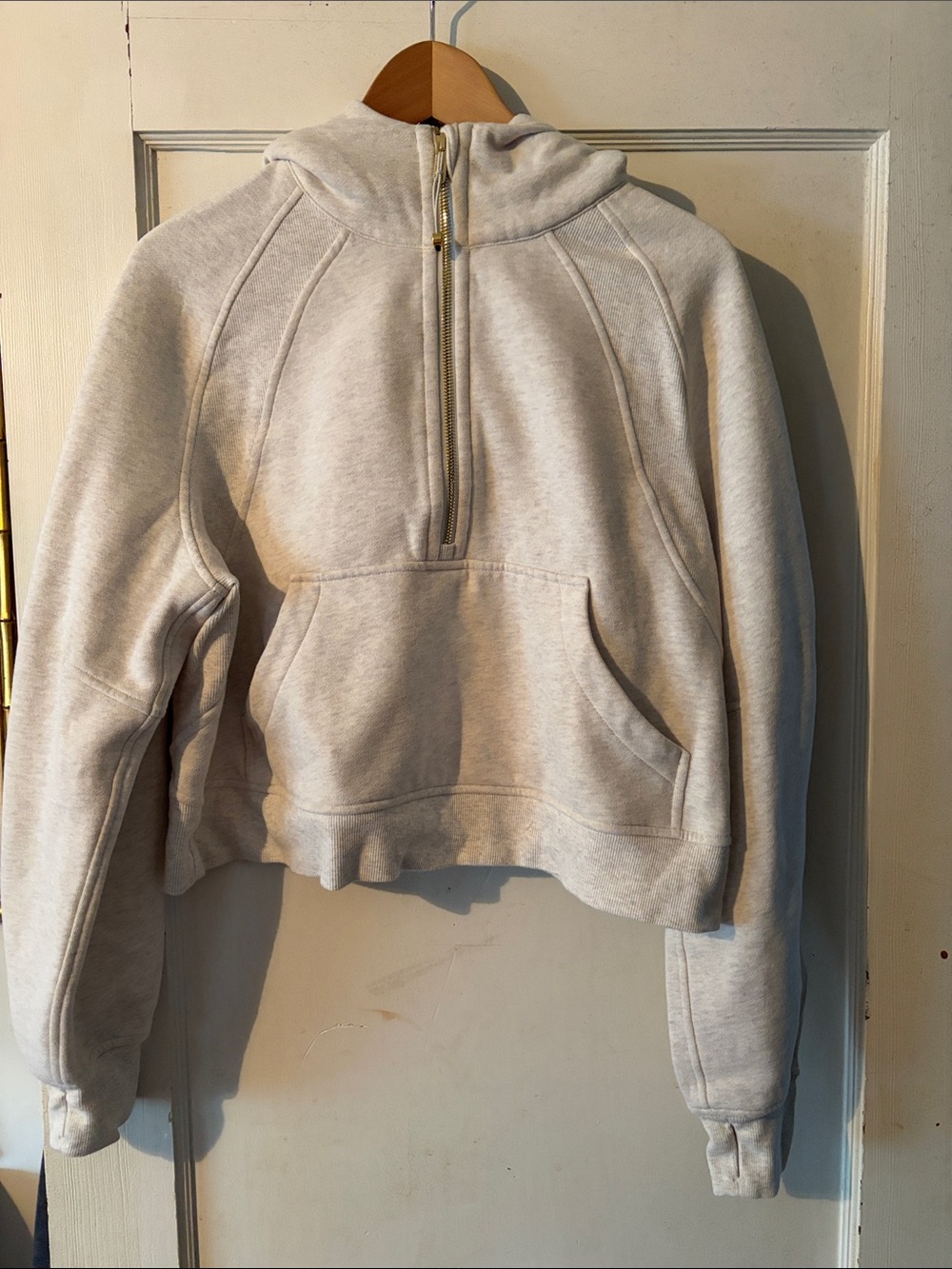 lululemon athletica Cropped Half-Zip Pullover Hoodie - Cream